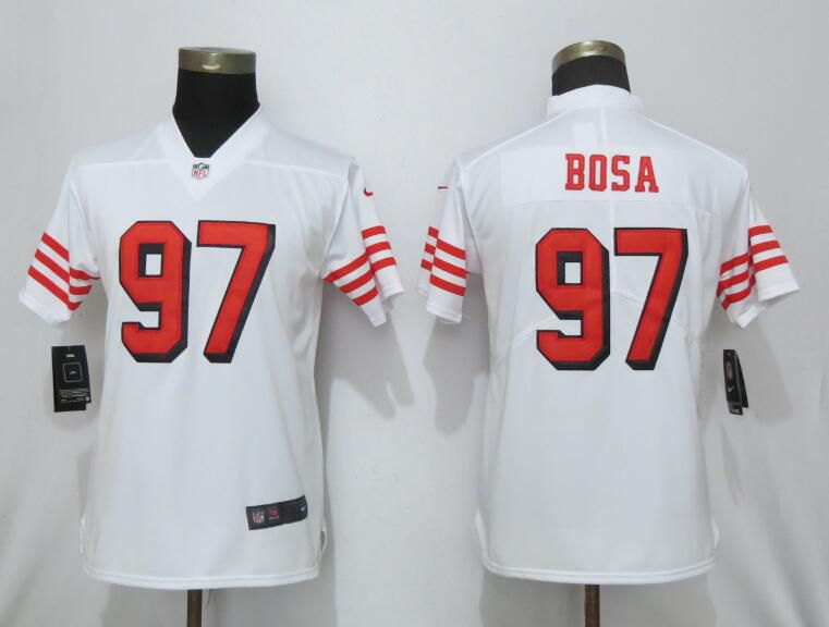 Women San Francisco 49ers #97 Bosa White Color Rush Vapor Untouchable Nike NFL Jerseys